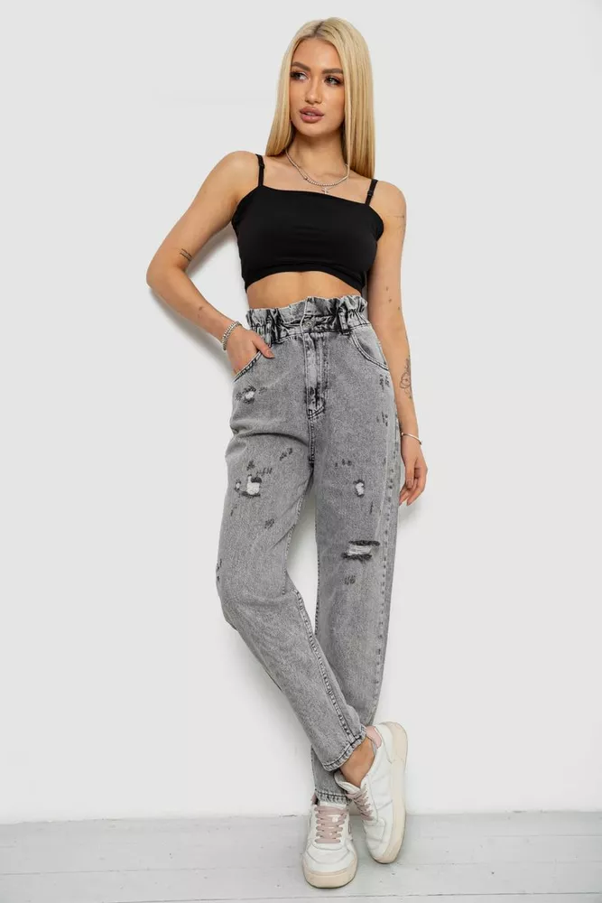 Купити Джинси жіночі Mom-fit, колір сірий, 244R1601S20-LZ - Фото №2