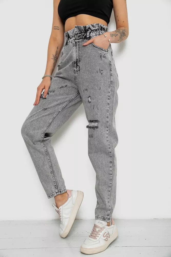 Купити Джинси жіночі Mom-fit, колір сірий, 244R1601S20-LZ - Фото №3
