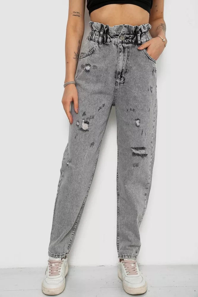 Купити Джинси жіночі Mom-fit, колір сірий, 244R1601S20-LZ - Фото №1