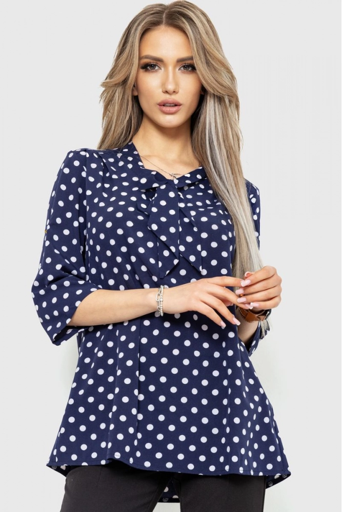 Купить Блуза классическая, цвет сине-белый, 230R140 - Фото №1