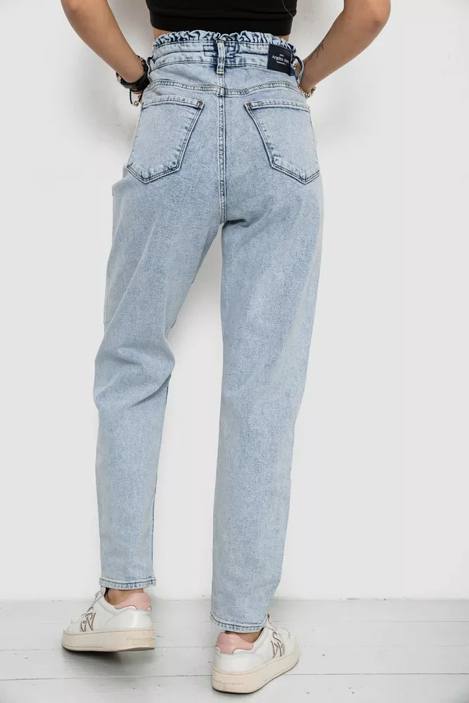 Купити Джинси жіночі Mom's, колір блакитний, 182R2271 - Фото №4