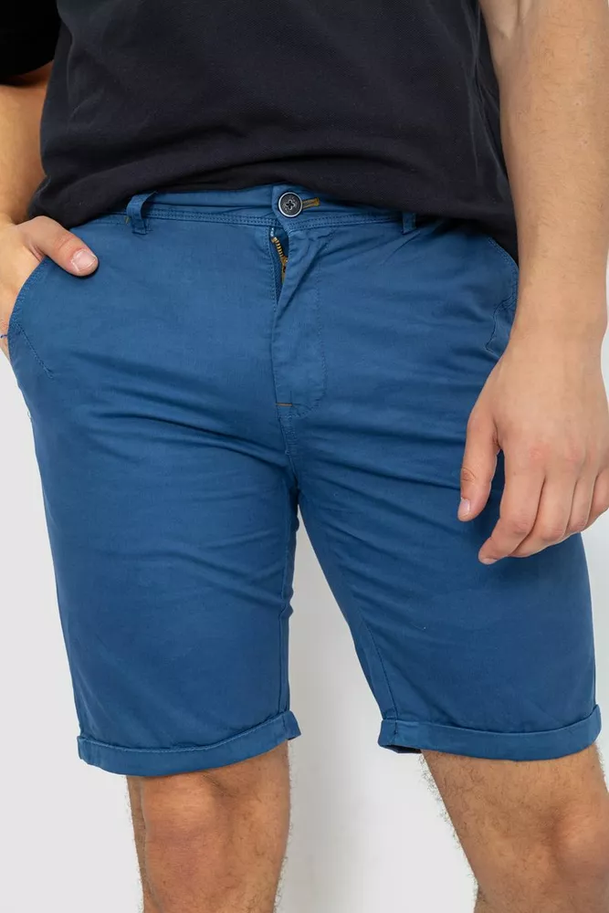 Купить Шорты мужские однотонные, цвет джинс, 244R8123 - Фото №1