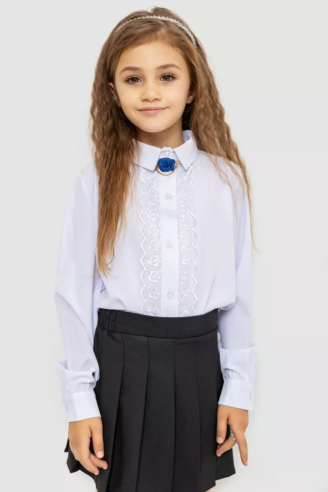 Купити Блузка ошатна для дівчаток, колір білий, 172R201-2 оптом - Фото №1