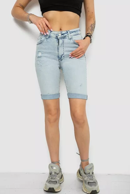Шорты джинсовые женские, цвет голубой, 182R1699