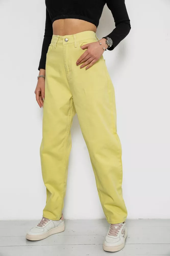 Купити Джинси жіночі MOM, колір жовтий, 250R1120 - Фото №3