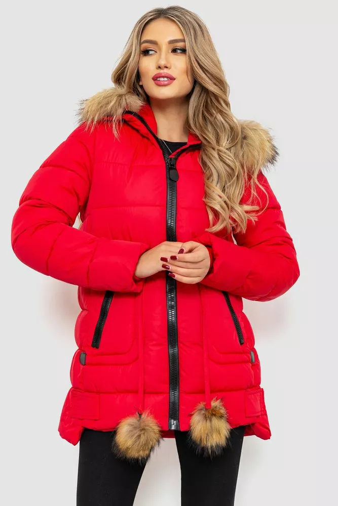 Купить Куртка женская зимняя, цвет красный, 235R1778 - Фото №1