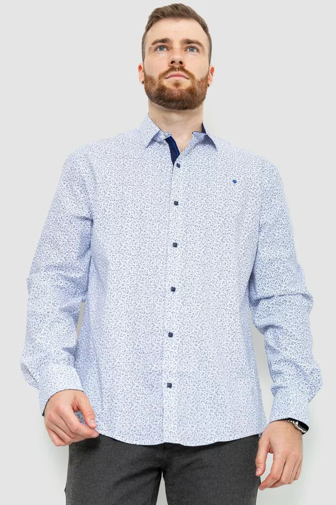 Купить Рубашка мужская с принтом, цвет молочный, 214R7362 - Фото №1