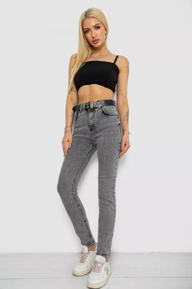 Купити Джинси жіночі Skinny Американки, колір сірий, 244R00970 - Фото №2