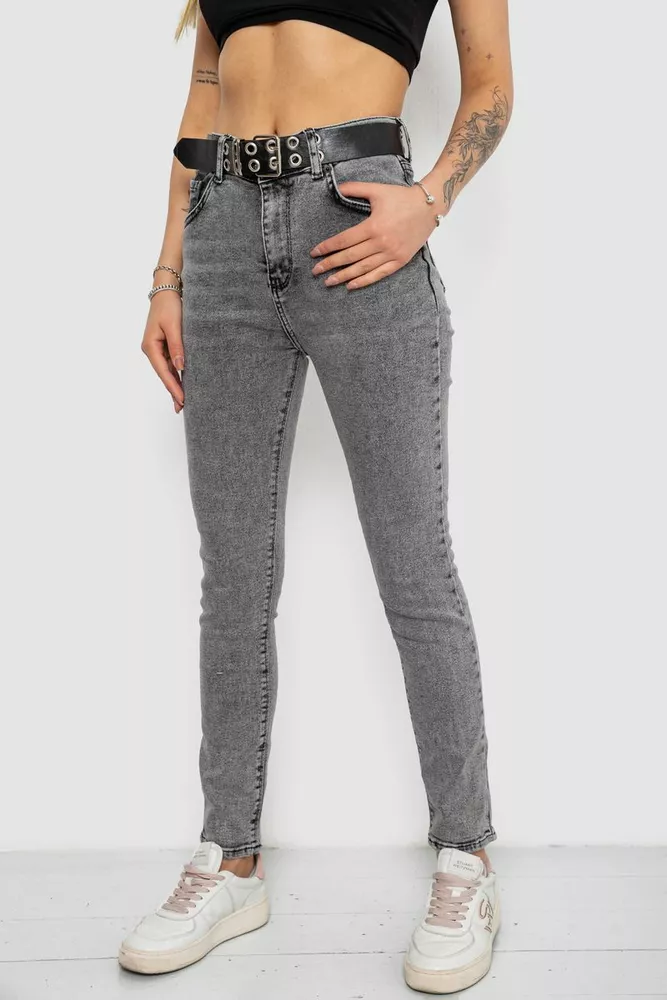 Купити Джинси жіночі Skinny Американки, колір сірий, 244R00970 - Фото №3