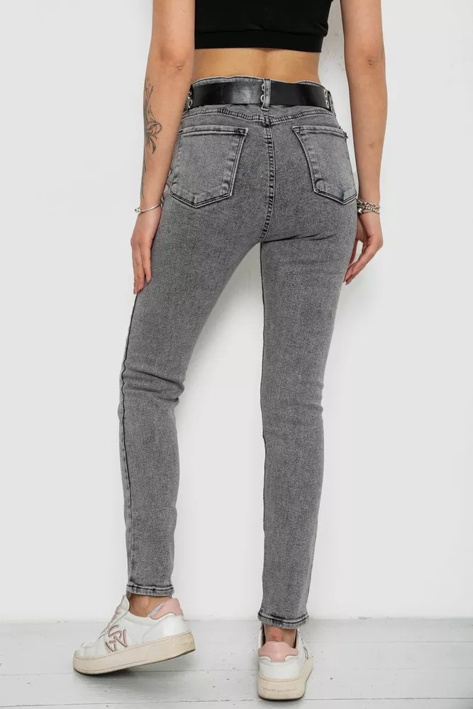 Купити Джинси жіночі Skinny Американки, колір сірий, 244R00970 - Фото №4