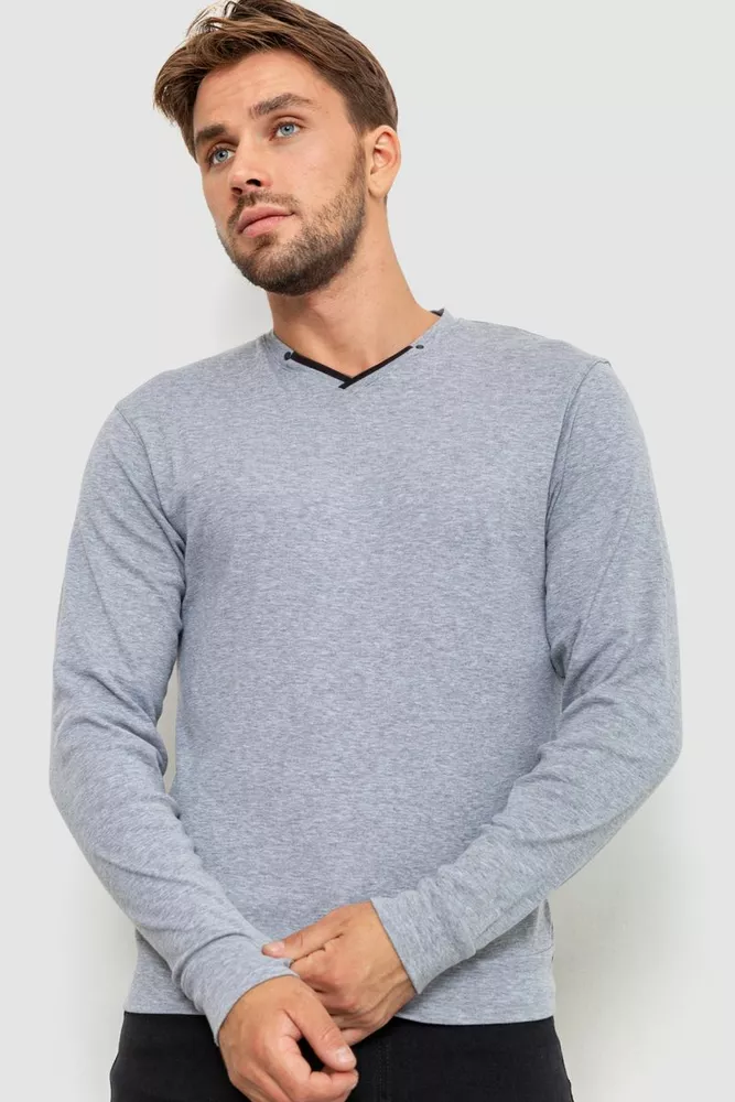 Купить Пуловер мужской, цвет светло-серый, 235R22296 оптом - Фото №1