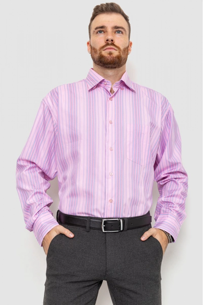 Купить Рубашка мужская с длинными рукавами, цвет светло-розовый, 9021-13 - Фото №1