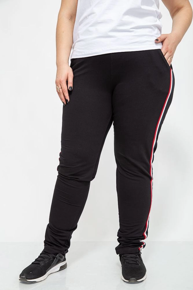 Купить Спорт брюки женские, цвет черный, 102R086 - Фото №1