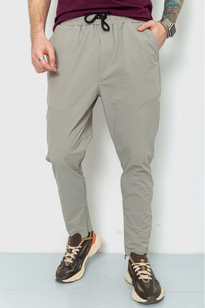 Купить Спортивные брюки мужские тонкие стрейчевые  -уценка, цвет светло-оливковый, 157R100-U - Фото №1