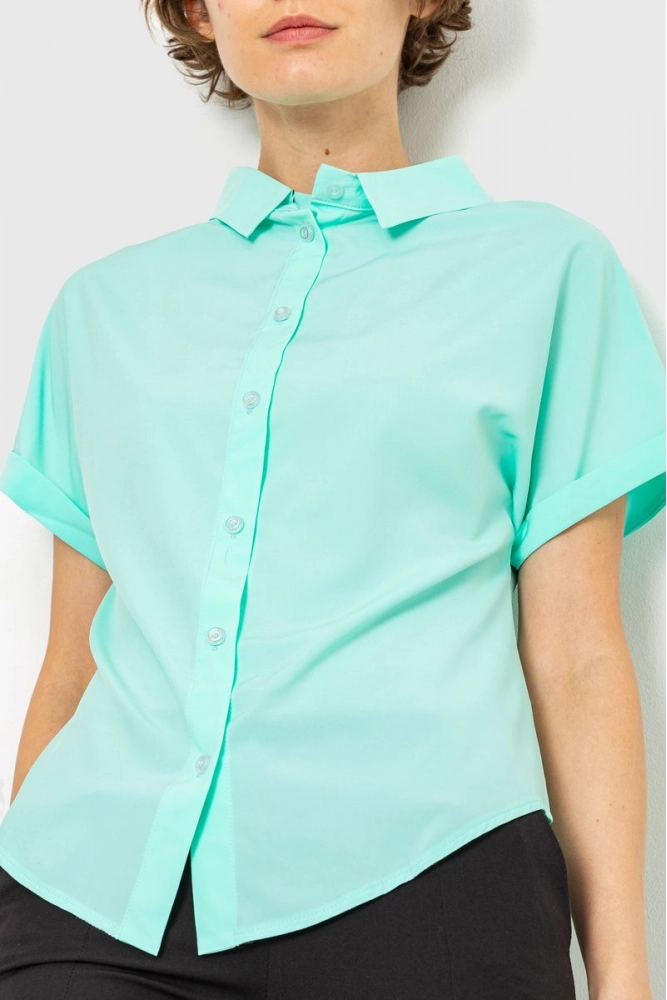 Купить Блуза однотонная, цвет мятный, 230R100-2 - Фото №1