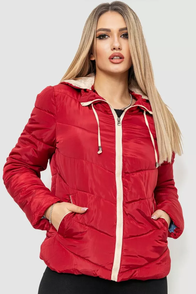 Купити Куртка жіноча демісезонна, колір червоний, 244R018 - Фото №1