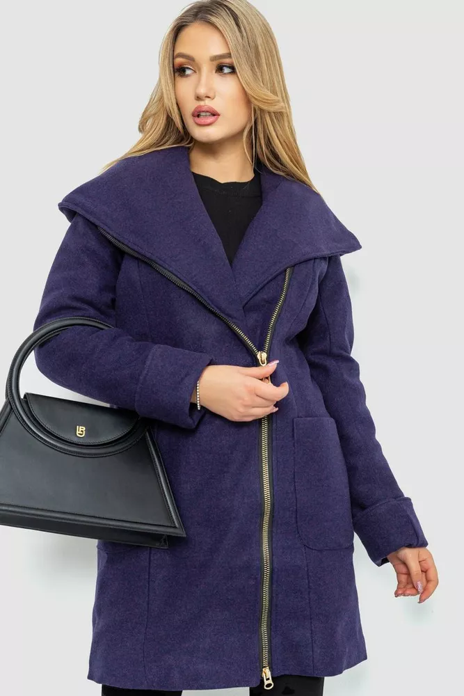 Купити Пальто жіноче, колір фіолетовий, 186R296 - Фото №1