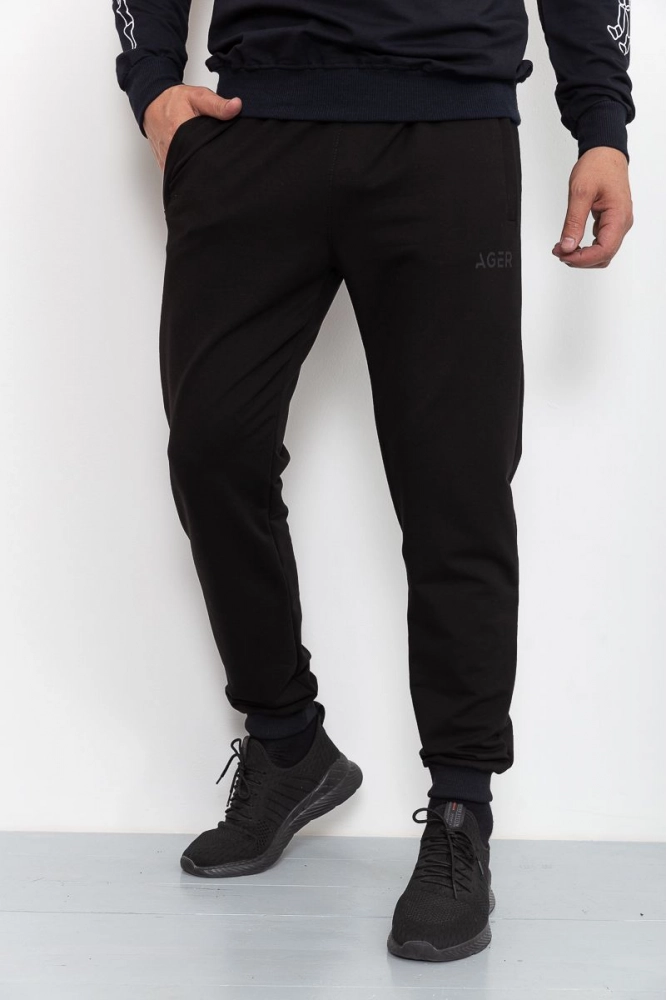 Купить Спорт штаны мужские демисезонные, цвет черный, 206R002 - Фото №1
