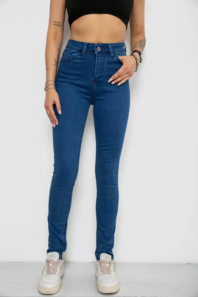 Купити Джинси жіночі Skinny, колір синій, 182R3629 - Фото №1