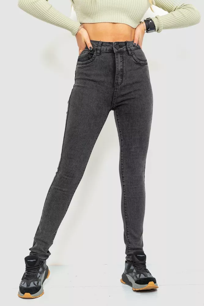 Купити Джинси жіночі стрейч, колір темно-сірий, 214R1452 - Фото №1