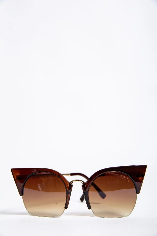 Купити Окуляри жіночі сонцезахисні, колір коричневий, 154RS8579 оптом - Фото №1