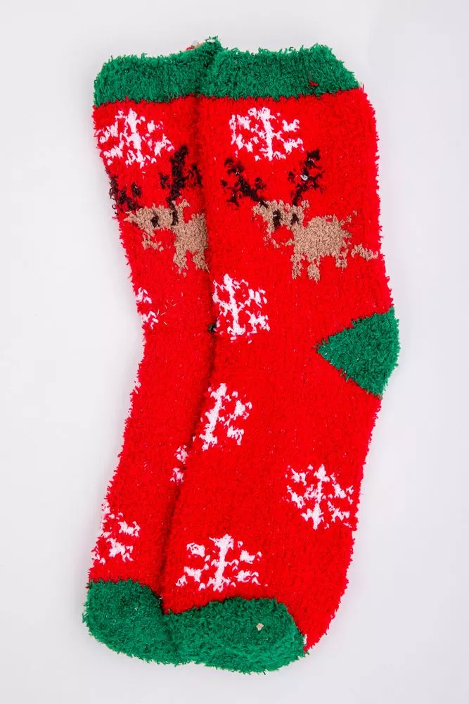 Купити Новорічні жіночі шкарпетки, червоно-бежевого кольору, 151R2327 оптом - Фото №1