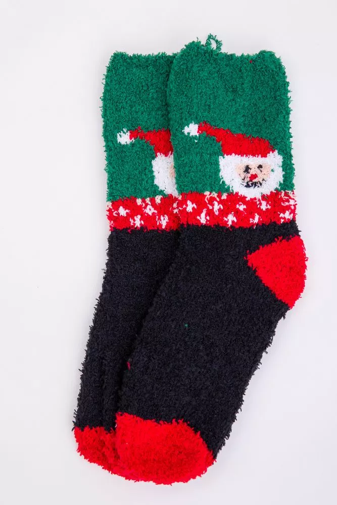 Купить Новогодние женские носки, черно-зеленого цвета, 151R2327 - Фото №1