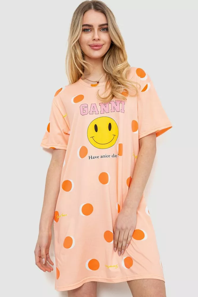 Купить Нічна сорочка, цвет персиковый, 238R00018-4 - Фото №1