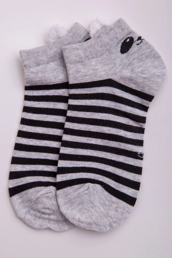 Купити Шкарпетки жіночі, колір сіро-чорний, 151R2221 - Фото №1