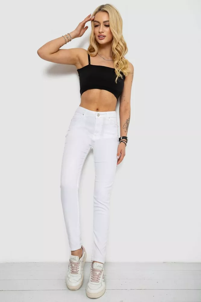 Купити Джинси жіночі Slim Fit, колір білий, 182R1525 - Фото №2