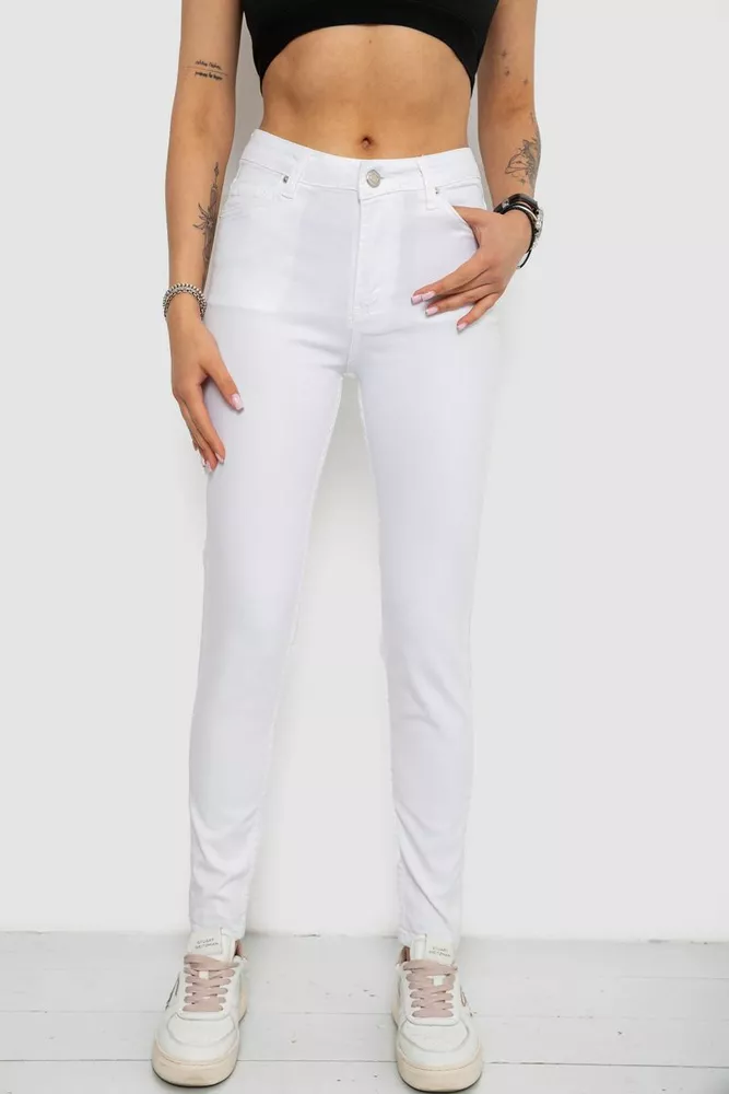 Купити Джинси жіночі Slim Fit, колір білий, 182R1525 - Фото №1