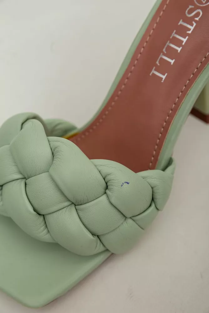 Купити Шльопанці на підборах мюлі  -уцінка, колір оливковий, 248RL137-U-4 - Фото №6