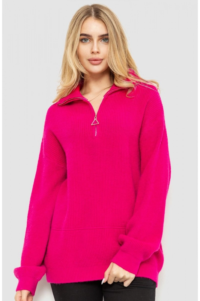 Купити Светр жіночий oversize, колір рожевий, 204R169 - Фото №1