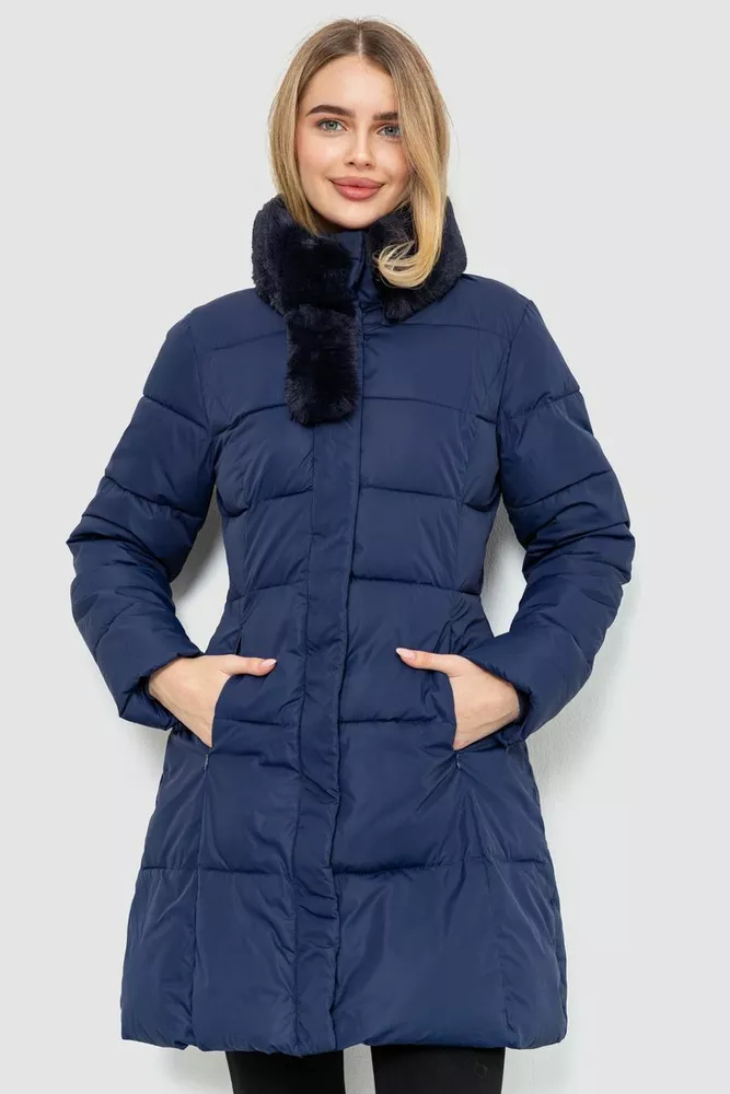 Купить Куртка женская однотонная, цвет темно-синий, 235R8088 - Фото №1