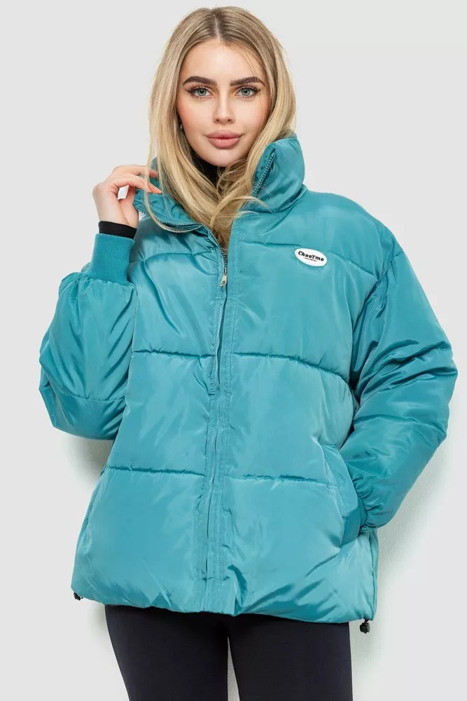 Купити Куртка жіноча однотонна, колір світло-м'ятний, 235R1937 - Фото №1