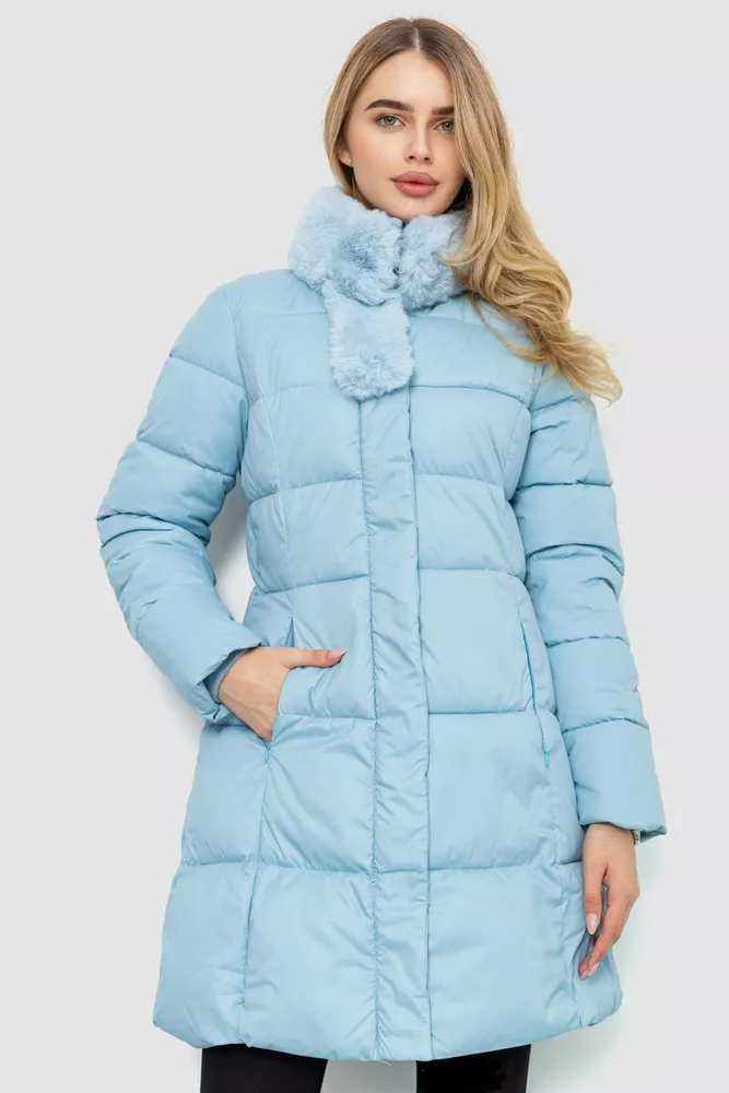 Купить Куртка женская однотонная, цвет голубой, 235R8088 - Фото №1