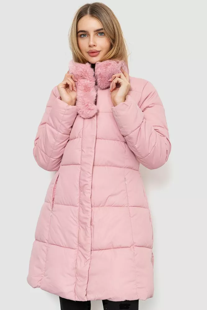 Купить Куртка женская однотонная, цвет светло-розовый, 235R8088 оптом - Фото №1