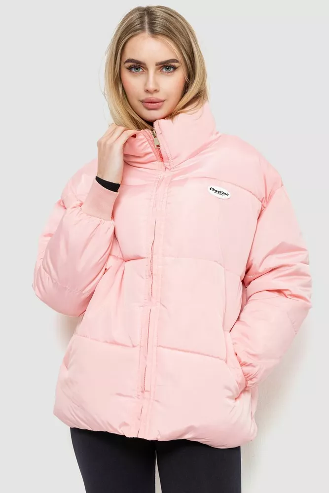 Купити Куртка жіноча однотонна, колір світло-рожевий, 235R1937 - Фото №1