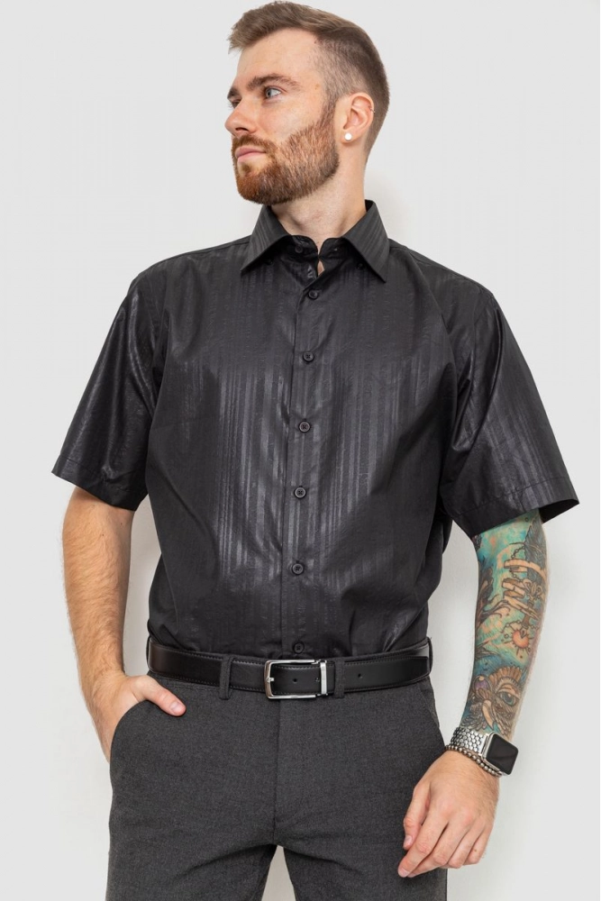 Купить Рубашка мужская, цвет черный, 201R117 - Фото №1