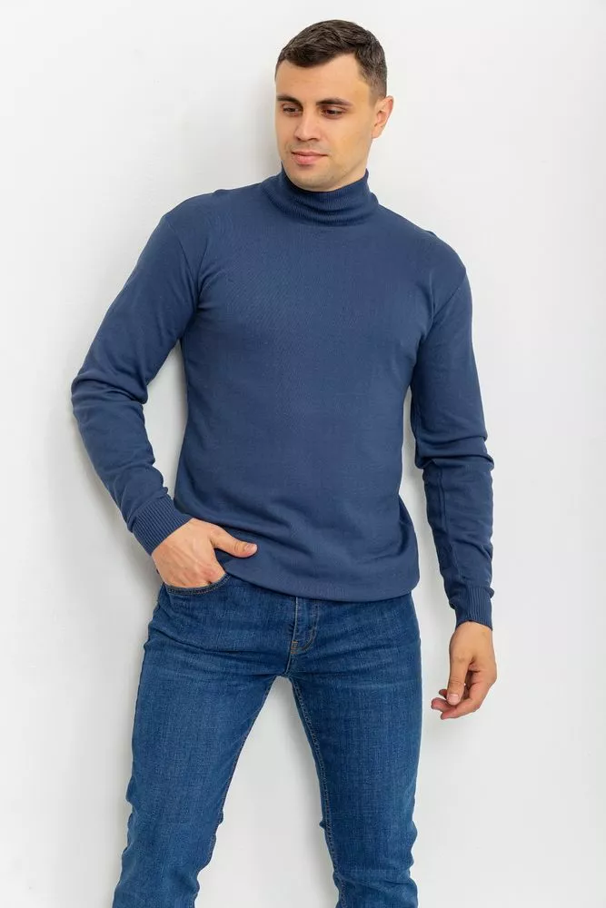Купить Свитер мужской однотонный, цвет джинс, 161R1770 оптом - Фото №1