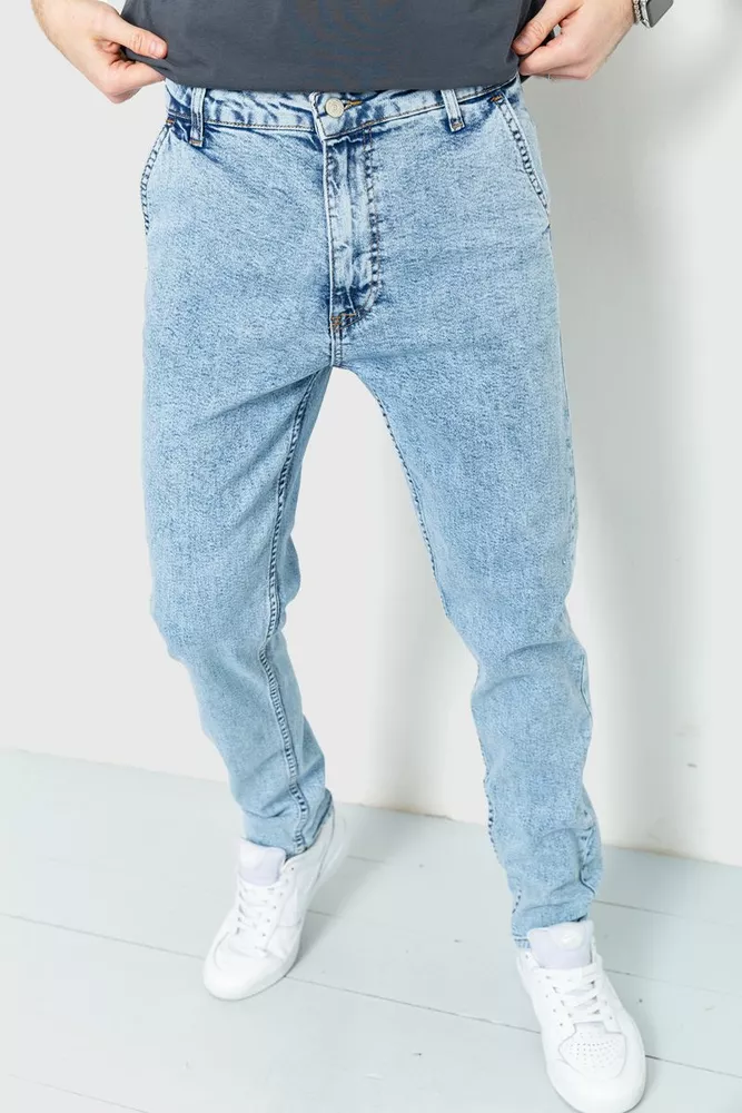 Купити Джинси чоловічі однотонні, колір джинс, 157R11-4 - Фото №1