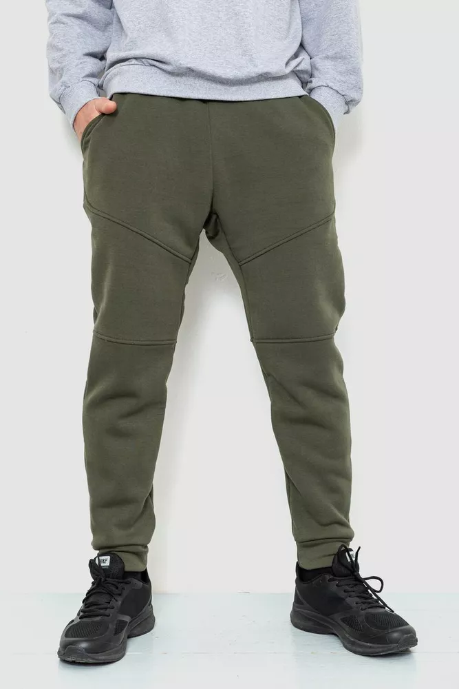 Купить Спорт штаны мужские на флисе, цвет хаки, 241R002 - Фото №1