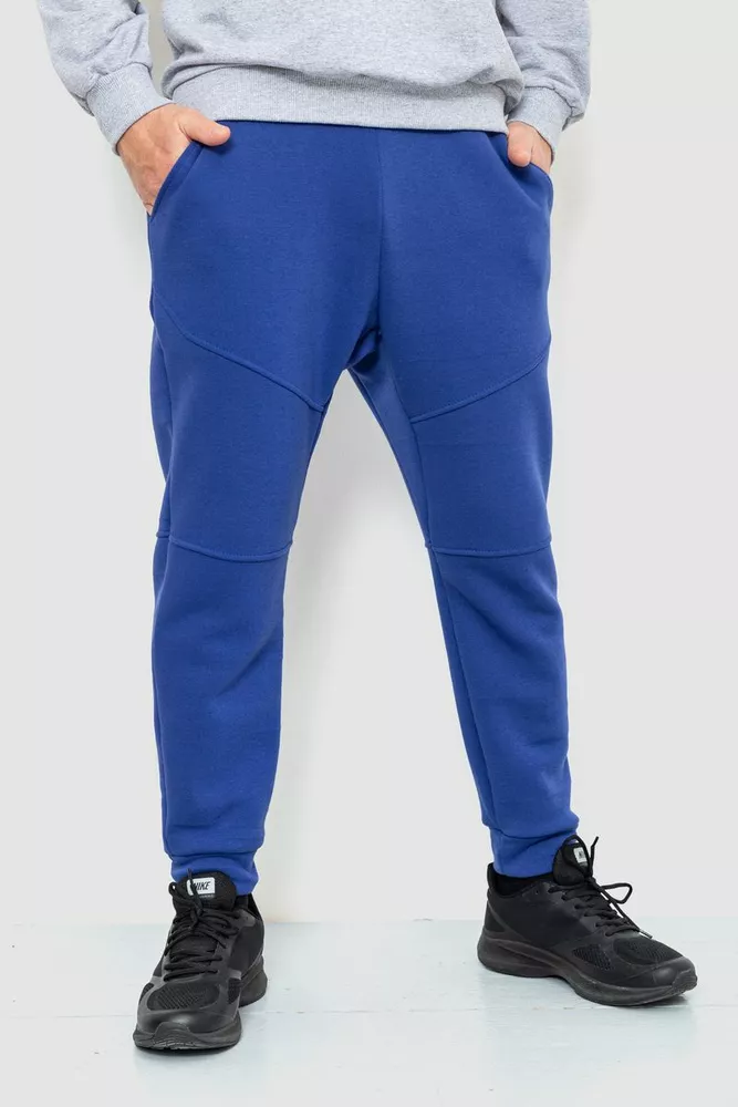 Купить Спорт штаны мужские на флисе, цвет электрик, 241R002 - Фото №1