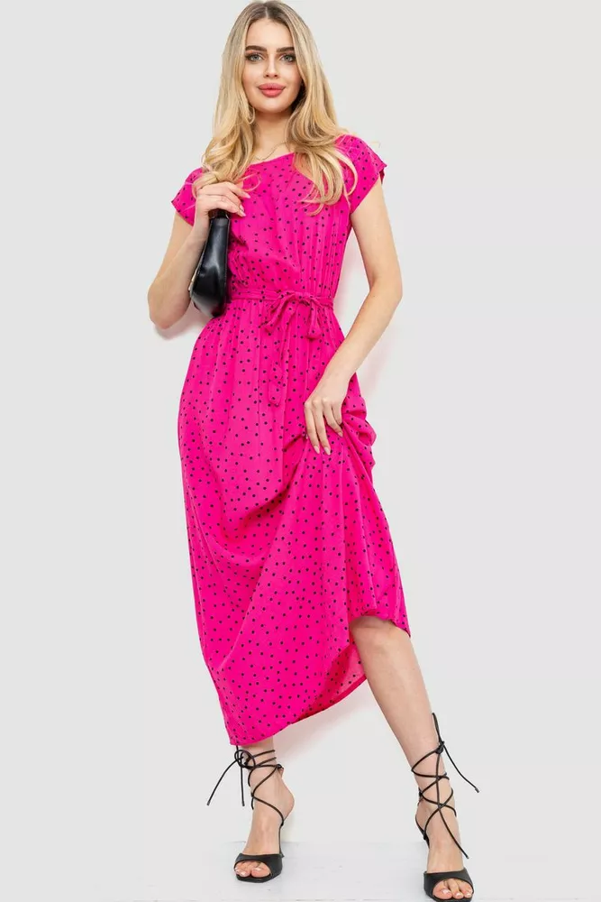Купить Платье в горох, цвет розовый, 214R055-1 - Фото №1