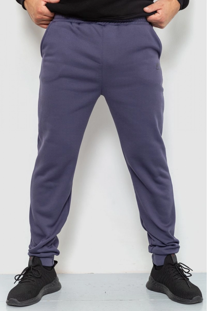 Купить Спорт штаны мужские на флисе, цвет серый, 238R56848 - Фото №1