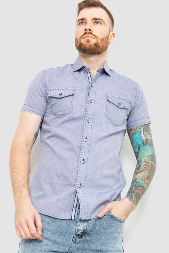 Купить Рубашка мужская класическая, цвет джинс, 186R0636 - Фото №1