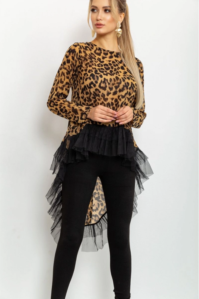 Купить Туника женская с леопардовым принтом, цвет леопардовый, 167R766 - Фото №1