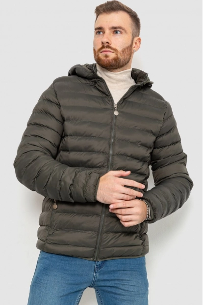 Куртка чоловіча демісезонна з капюшоном, колір хакі, 129R11002