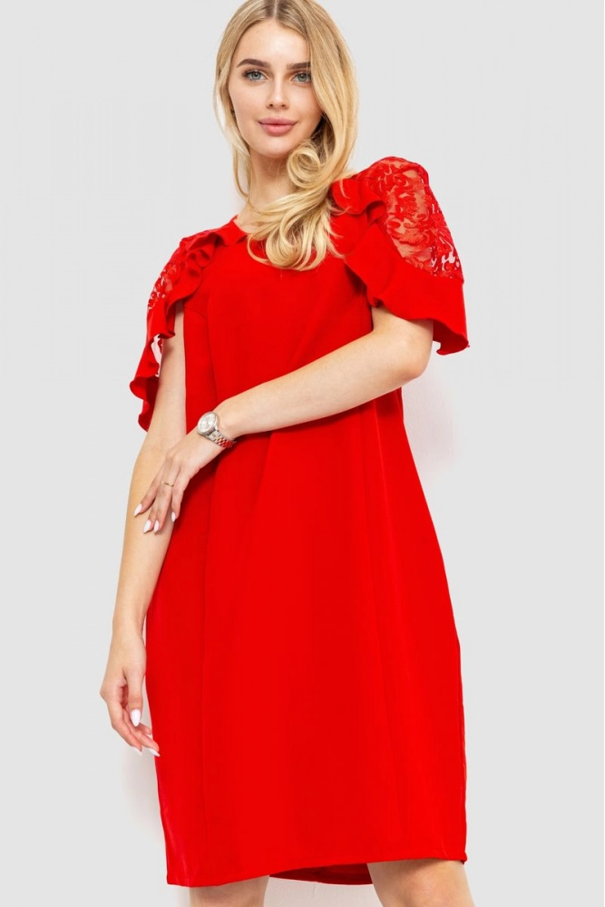 Купити Ошатне плаття, колір червоний, 201R329 - Фото №1