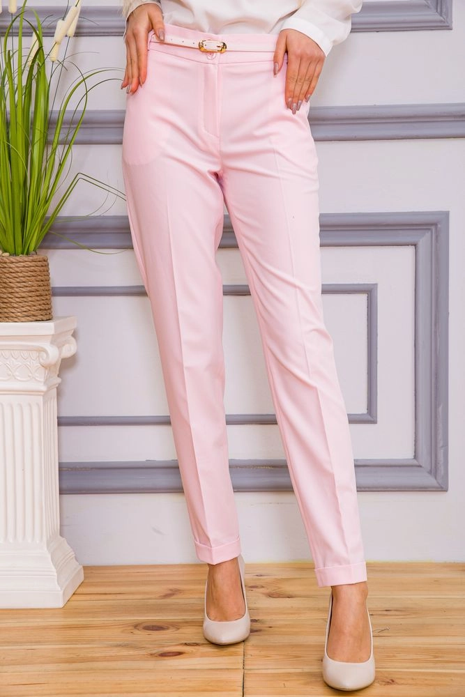 Купити Жіночі костюмні штани рожевого кольору 182R290 - Фото №1